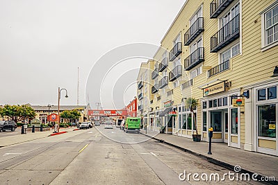 Monterey Cannery Row, a shopping and entertainment area in the cute, bay side town of Monterey, CA Editorial Stock Photo