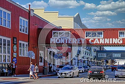 Monterey Canning and Tourists Editorial Stock Photo