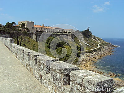 Monterreal Castle is a castle in Ria de Vigo and the valley of Minor, Galicia, Spain. Stock Photo