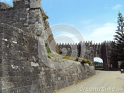 Monterreal Castle is a castle in Ria de Vigo and the valley of Minor, Galicia, Spain. Stock Photo