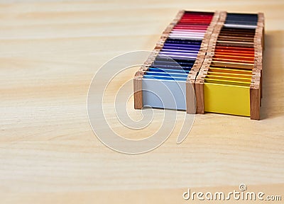 Montessori color box 3 Stock Photo
