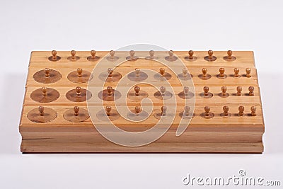 Montessori Cylinder Blocks Stock Photo