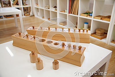 Sensory classes in the Montessori school. Stock Photo