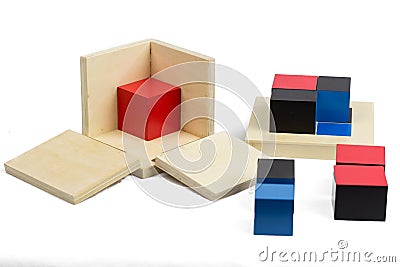 Montessori Material Binomial Cube Stock Photo