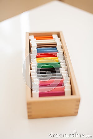 Montessori color box Stock Photo