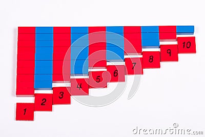 Montessori Numerical Rods Stock Photo