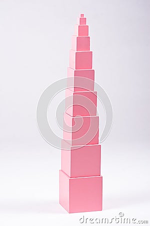 Montessori Pink Tower Stock Photo