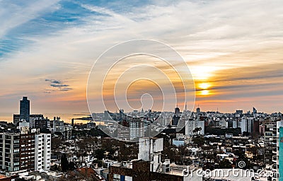 Sunset in Montevideo the capital of Uruguay, South America Stock Photo