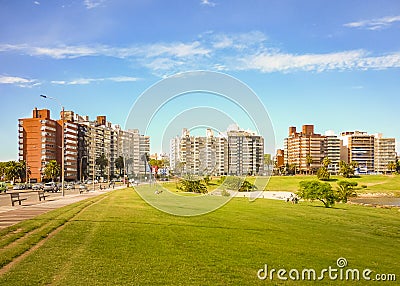 Montevideo Cityscape at Summer Time Editorial Stock Photo