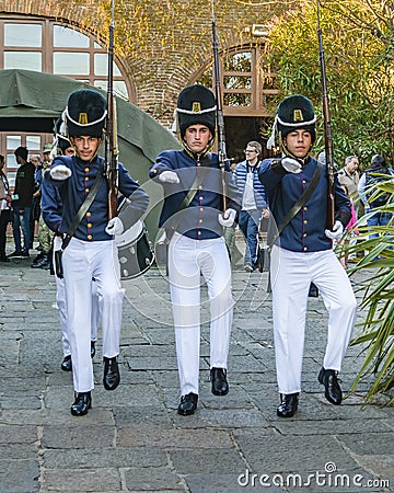 Soldier Guards, Oribe Marine Museum, Montevideo, Uruguay Editorial Stock Photo