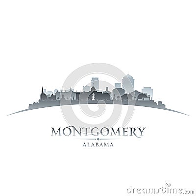 Montgomery Alabama city silhouette white background Vector Illustration