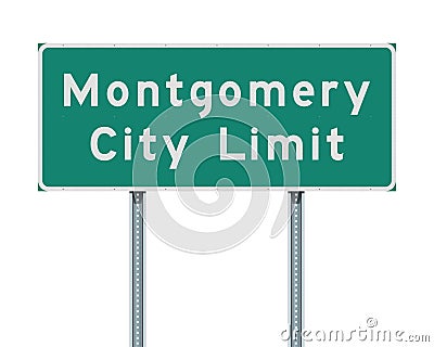 Montgomery City Limit road sign Cartoon Illustration