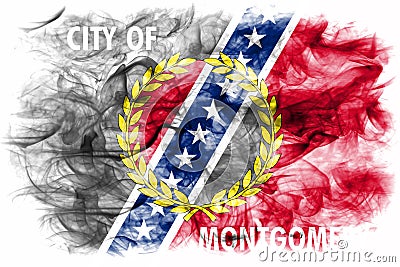 Montgomery city smoke flag, Alabama State, United States Of Amer Stock Photo