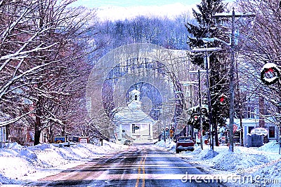 Montgomery Vermont in Winter Editorial Stock Photo