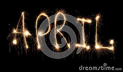 Month april sparkler Stock Photo