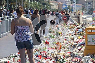 A month after attack in NICE (France)_August 14 2016 Editorial Stock Photo