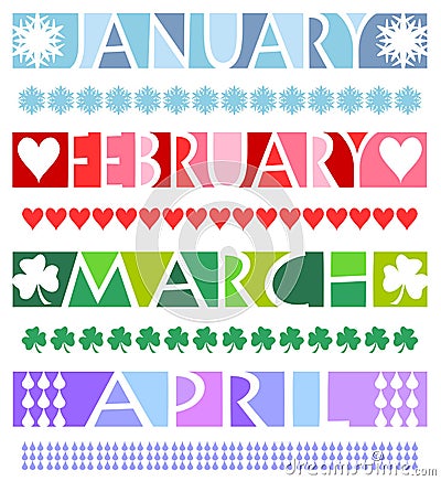 Month Banners and Borders/eps Vector Illustration