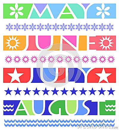 Month Banners and Borders/eps Vector Illustration
