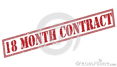 18 month contract red stamp Stock Photo