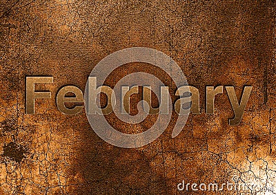 Month of February text type written on gravel Stock Photo