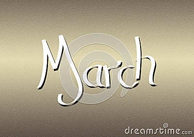 Month of March lettering on textured background Stock Photo
