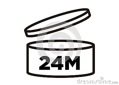 Logotype and icon Pao 24 months. Period after opening, PAO symbol, expiration date icon Stock Photo