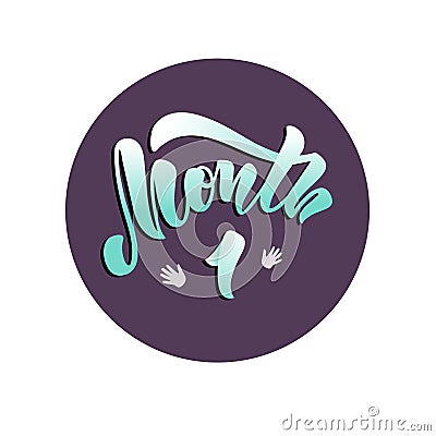 1 month - vector illustration with a baby age marker. Vector Illustration