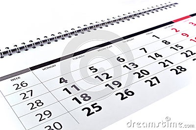 Monthly calendar Stock Photo