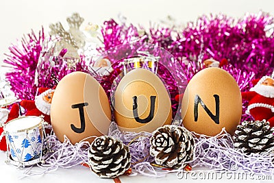 Monthly calendar - June Stock Photo