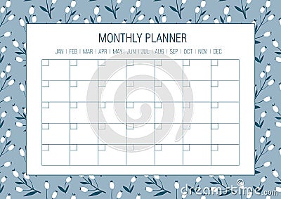 Monthly Planer Template Vector Illustration