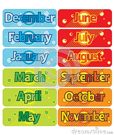 Months Vector Illustration