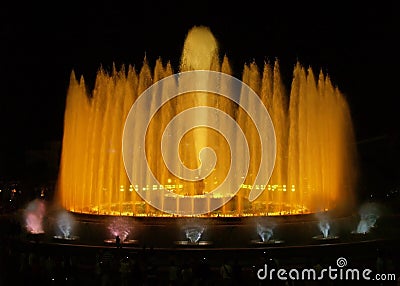 Montjuic (magic) fountain in Barcelona #6 Stock Photo