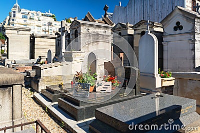 Montmartre Cemetery in Paris Editorial Stock Photo