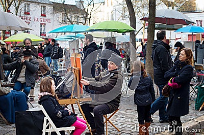 Montmartre scene, Paris Editorial Stock Photo