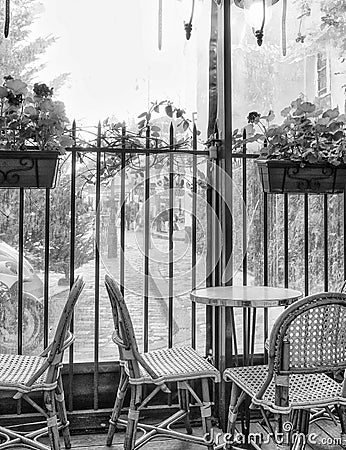 Montmartre view from a local pub, Paris Stock Photo