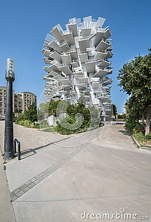 Montpellier, France - 28 06 2023 : Building of the Arbre Blanc Editorial Stock Photo