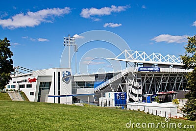 MONTREAL, CANADA - August 23, 2013: Saputo Stadium the home of the Montreal Impact Editorial Stock Photo