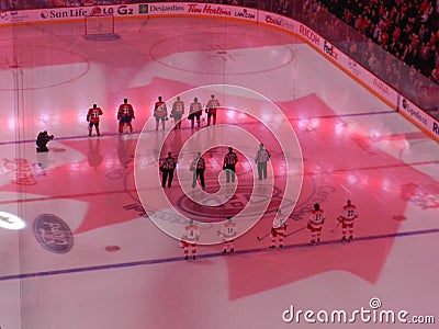 NHL Hockey Professional sports - Montreal Canada home of the Canadiens Habs playing in the centre Bell center Editorial Stock Photo