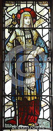 Stained glass window, Christ Church Cathedral Editorial Stock Photo