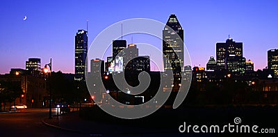 Montreal city by night Editorial Stock Photo