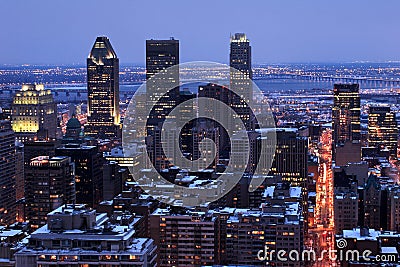 Montreal city twilight Stock Photo