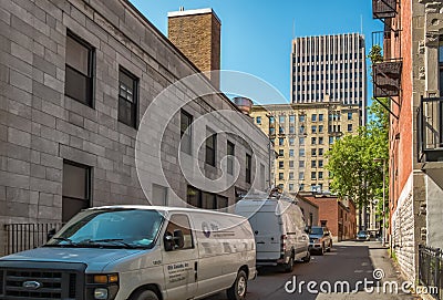 Montreal downtown alley Editorial Stock Photo