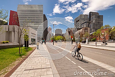 Montreal Downtown in Spring Editorial Stock Photo