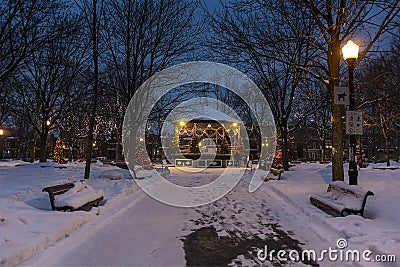 Montreal night scene Editorial Stock Photo