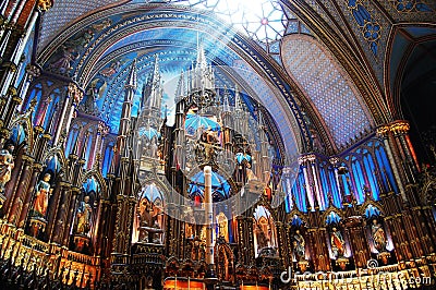 Montreal Notre-Dame Basilica Editorial Stock Photo