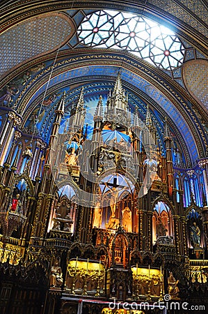 Montreal Notre-Dame Basilica Editorial Stock Photo