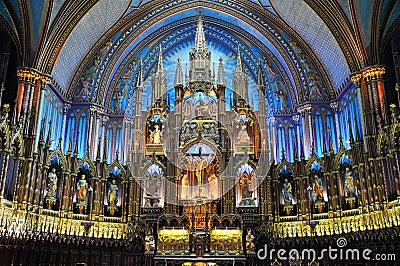 Montreal Notre-Dame Basilica Editorial Stock Photo