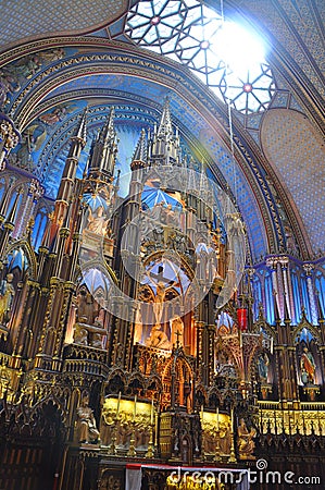 Montreal Notre-Dame Basilica Editorial Stock Photo