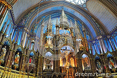 Montreal Notre-Dame Basilica Editorial Stock Photo