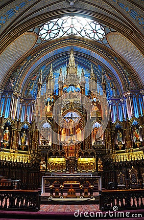 Montreal Notre-Dame Basilica Editorial Stock Photo